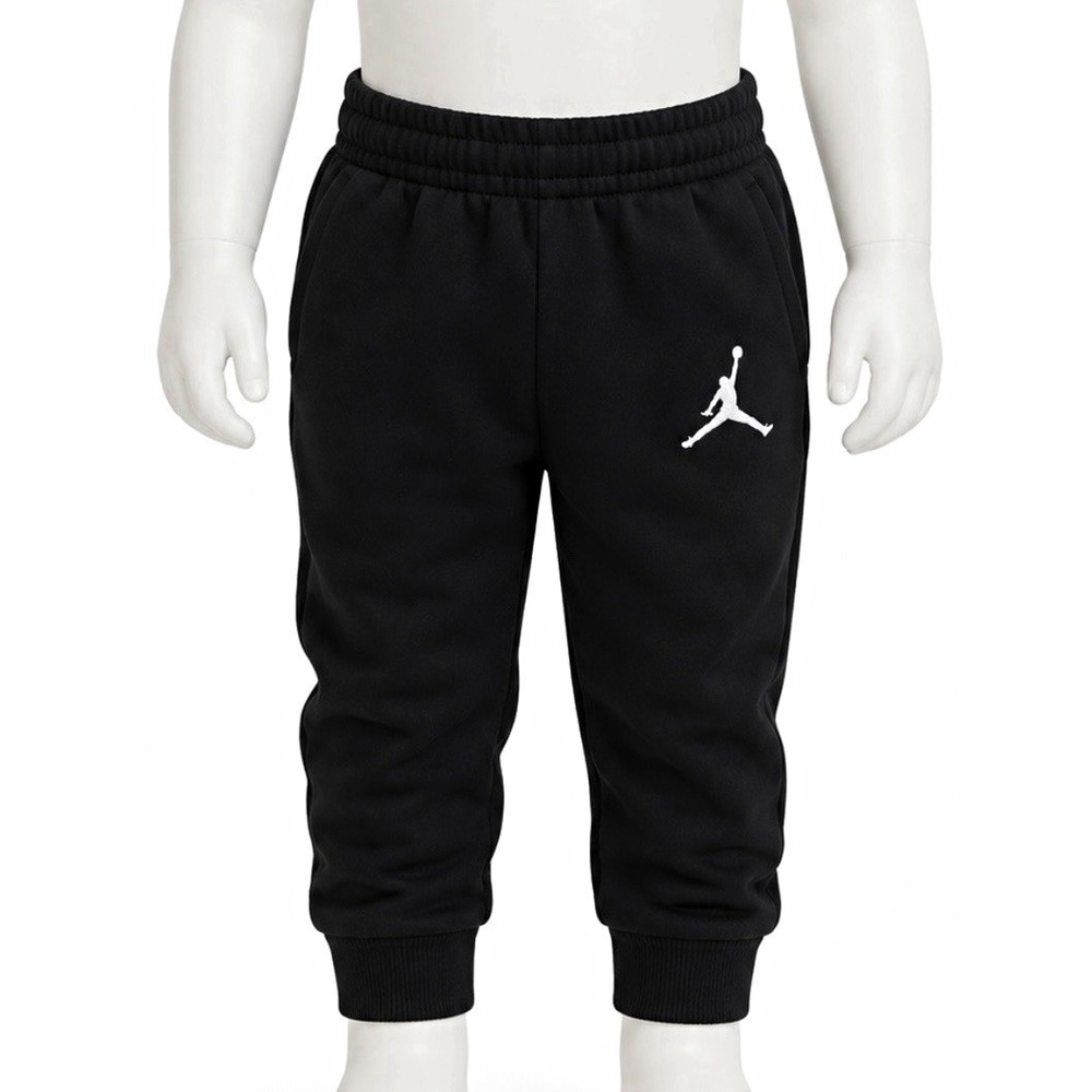 AIR JORDAN Boys Black Fleece Jogger Pants 24M 1-2 Years Elastic Waist Pull On